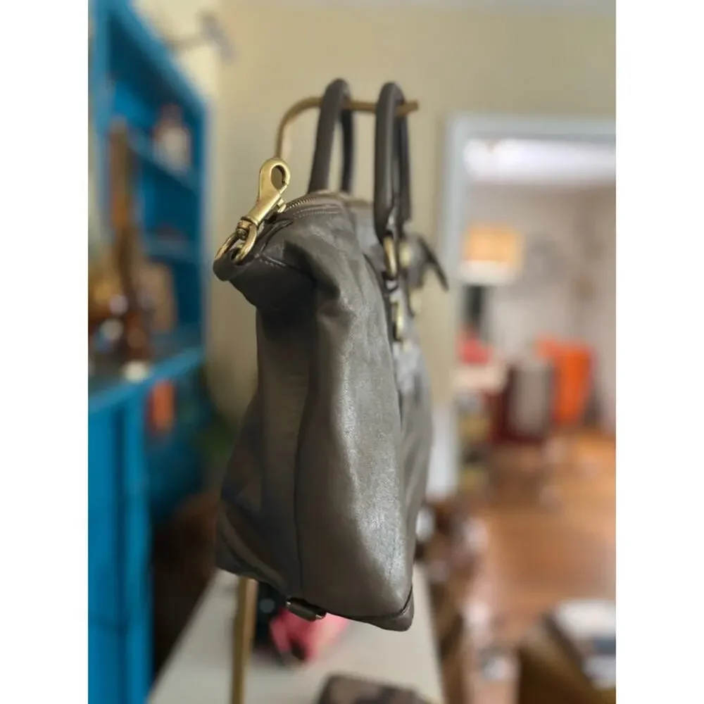 Coach Ashley Leather Satchel Bag metallic